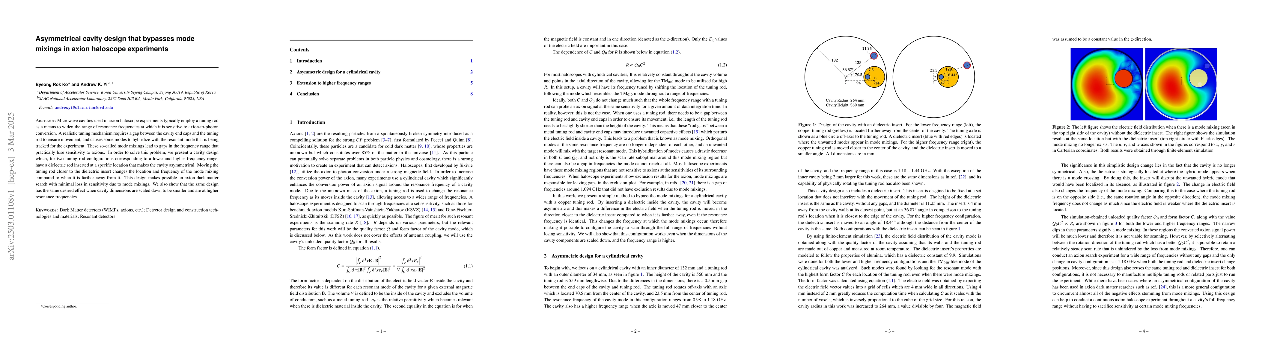 Thumbnail for Asymmetrical cavity design that bypasses mode mixings in axion haloscope
  experiments