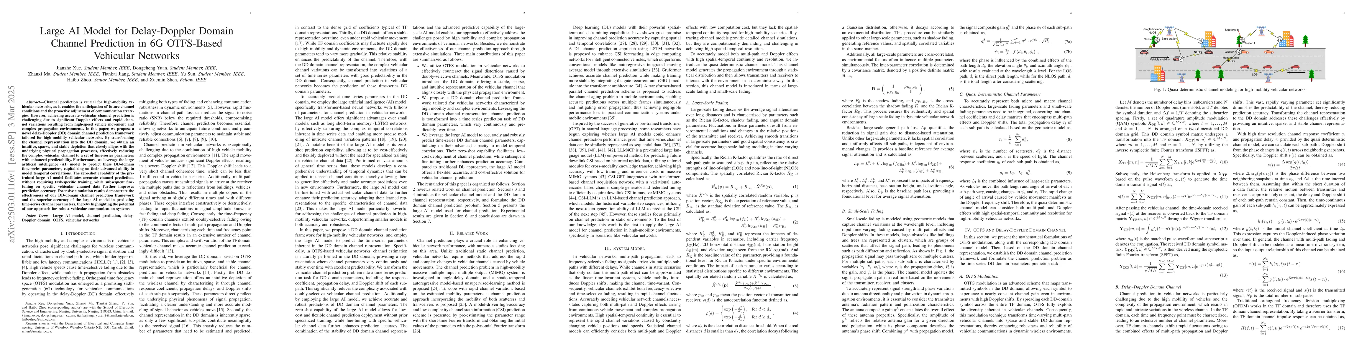 Thumbnail for Large AI Model for Delay-Doppler Domain Channel Prediction in 6G
  OTFS-Based Vehicular Networks