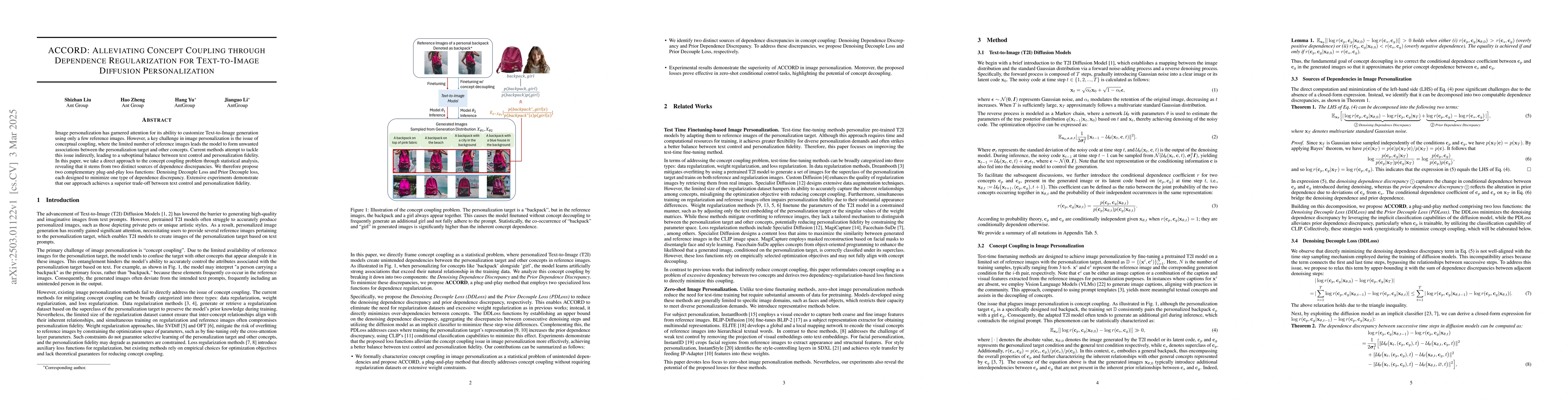 Thumbnail for ACCORD: Alleviating Concept Coupling through Dependence Regularization
  for Text-to-Image Diffusion Personalization