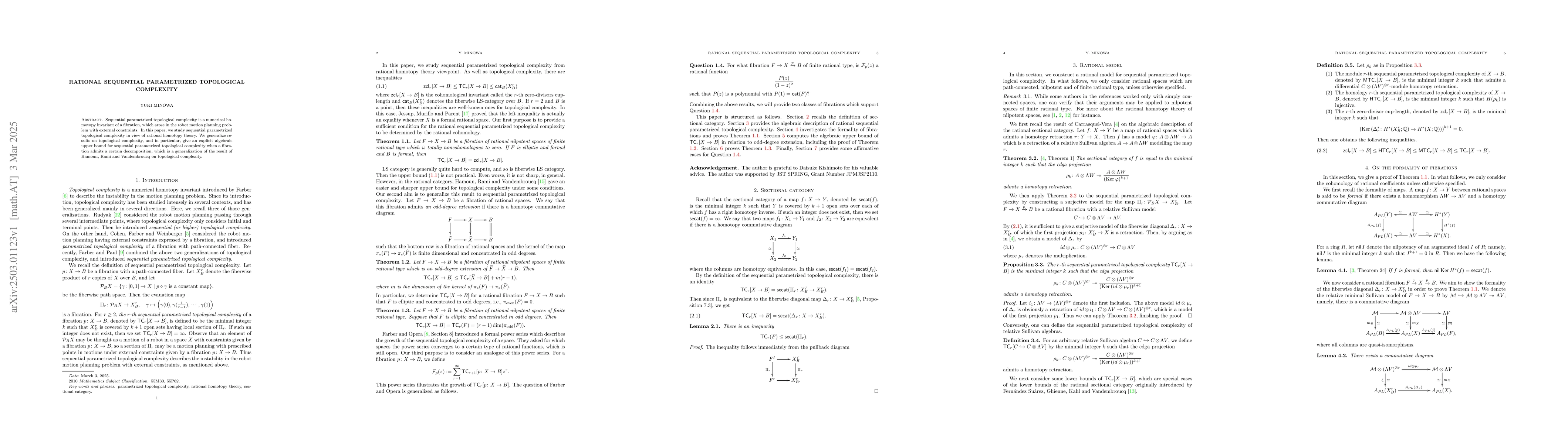 Thumbnail for Rational sequential parametrized topological complexity