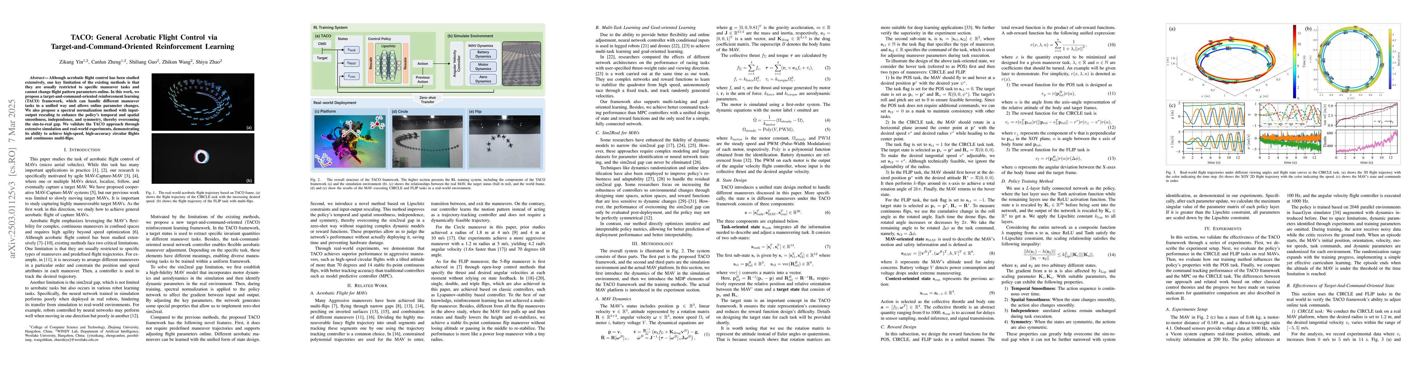 Thumbnail for TACO: General Acrobatic Flight Control via Target-and-Command-Oriented
  Reinforcement Learning