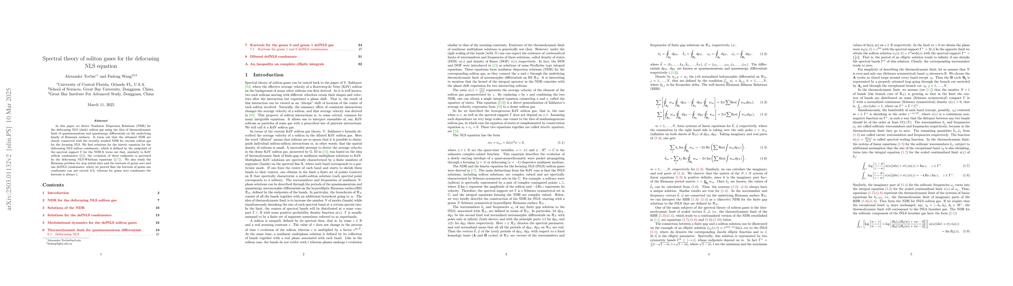 Thumbnail for Spectral theory of soliton gases for the defocusing NLS equation