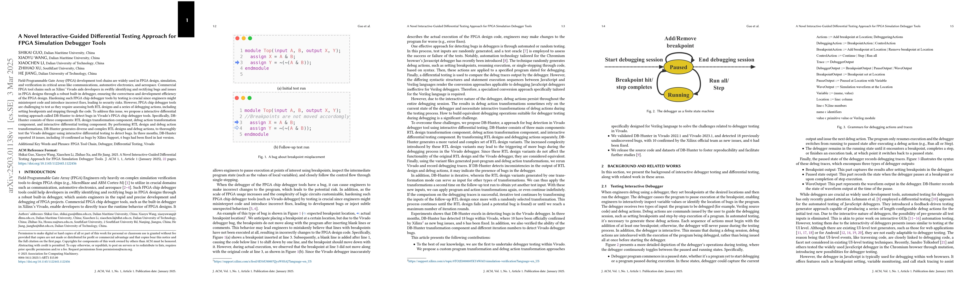 Thumbnail for A Novel Interactive-Guided Differential Testing Approach for FPGA
  Simulation Debugger Tools