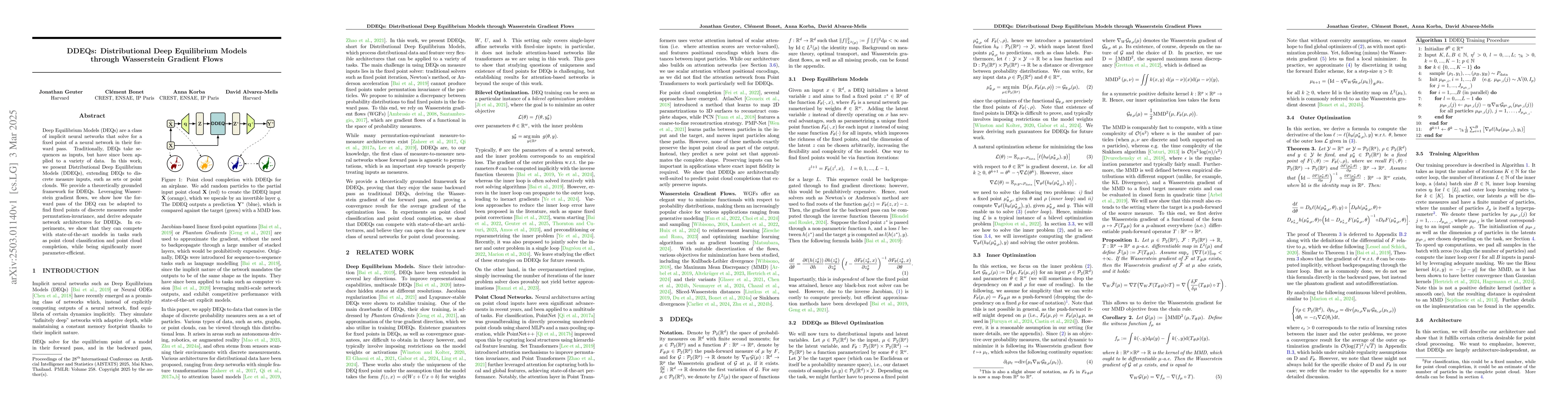 Thumbnail for DDEQs: Distributional Deep Equilibrium Models through Wasserstein
  Gradient Flows