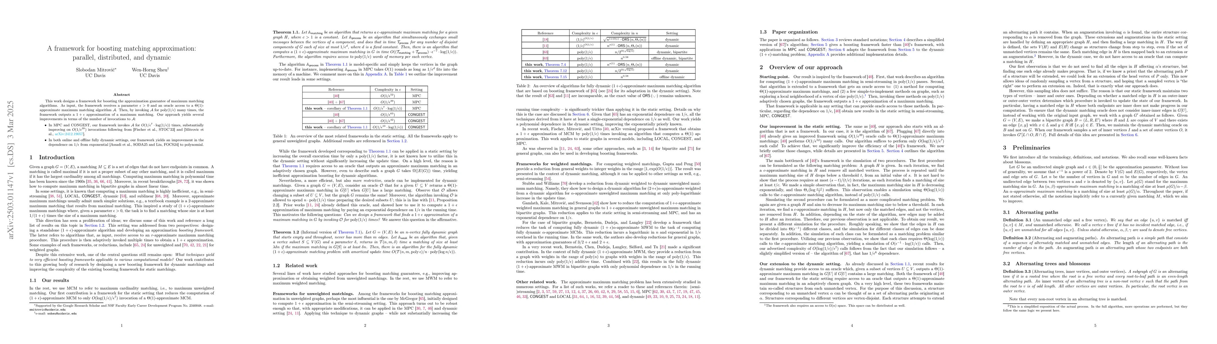 Thumbnail for A framework for boosting matching approximation: parallel, distributed,
  and dynamic