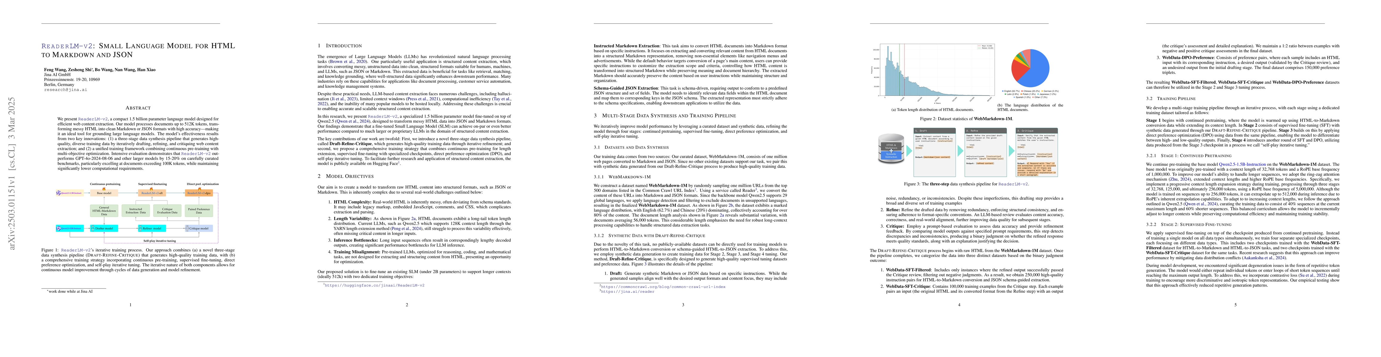 Thumbnail for ReaderLM-v2: Small Language Model for HTML to Markdown and JSON