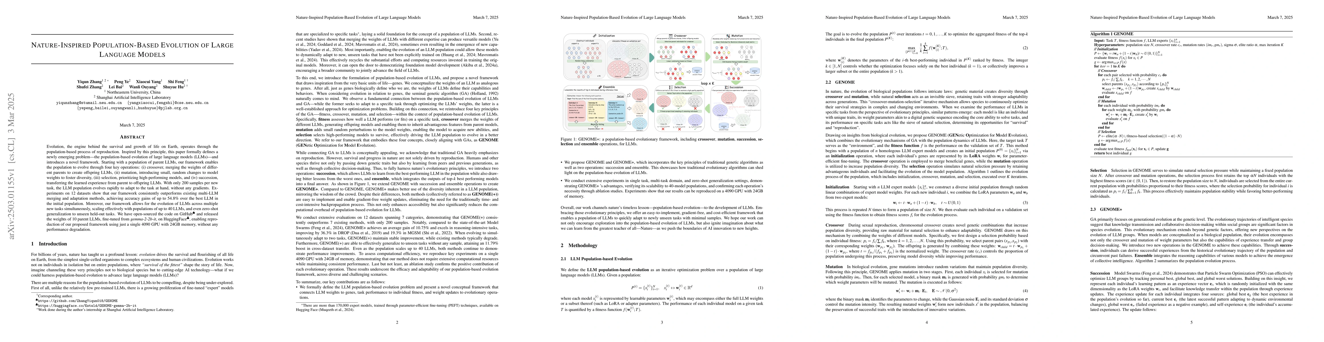 Thumbnail for Nature-Inspired Population-Based Evolution of Large Language Models