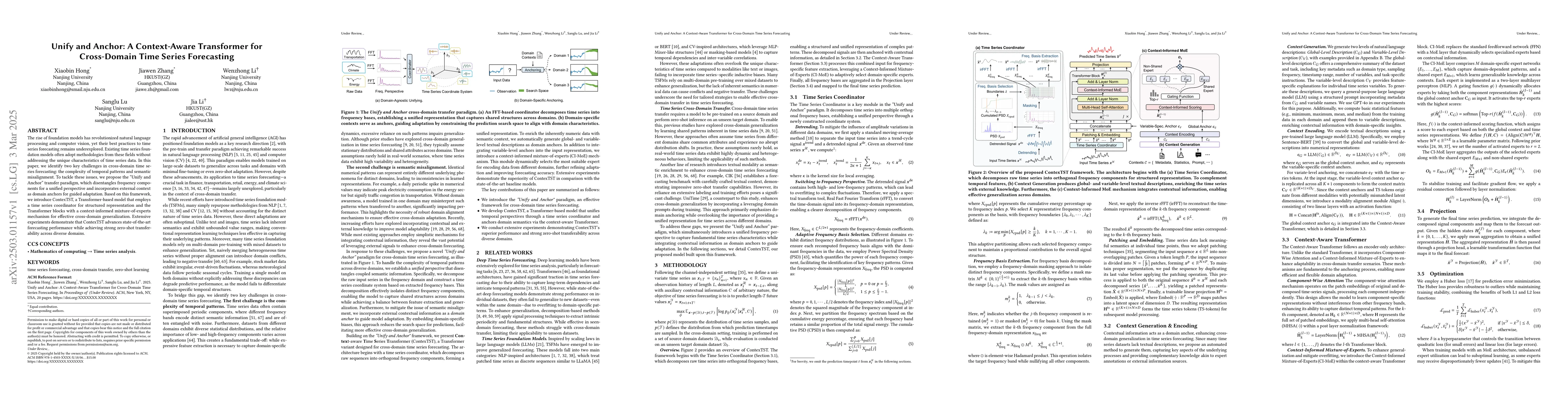 Thumbnail for Unify and Anchor: A Context-Aware Transformer for Cross-Domain Time
  Series Forecasting