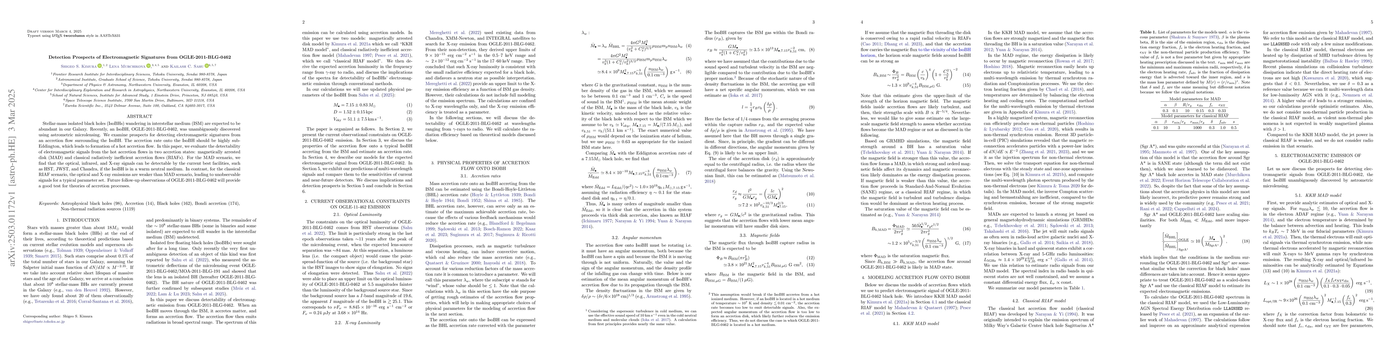 Thumbnail for Detection Prospects of Electromagnetic Signatures from
  OGLE-2011-BLG-0462