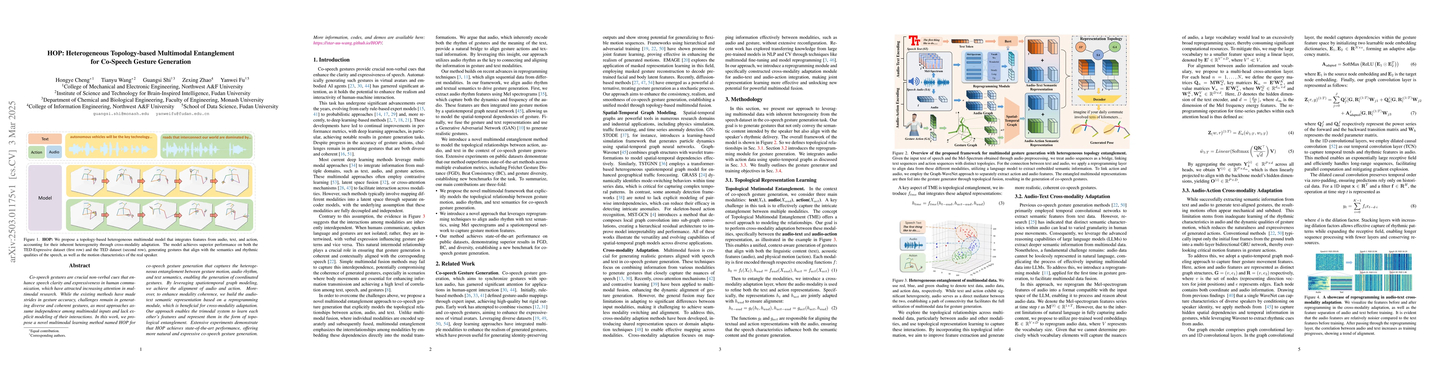 Thumbnail for HOP: Heterogeneous Topology-based Multimodal Entanglement for Co-Speech
  Gesture Generation