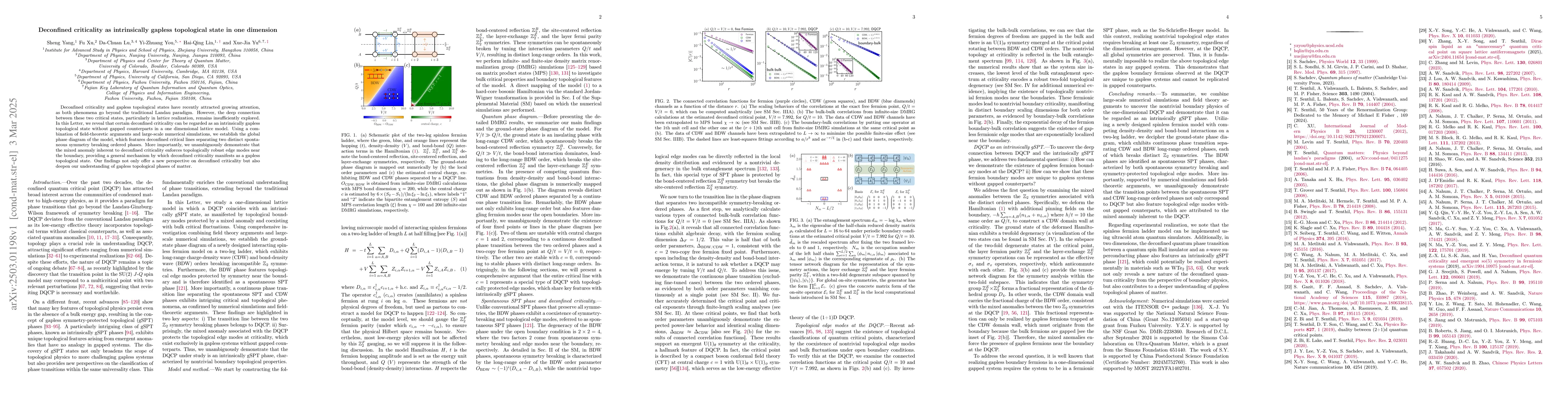 Thumbnail for Deconfined criticality as intrinsically gapless topological state in one
  dimension