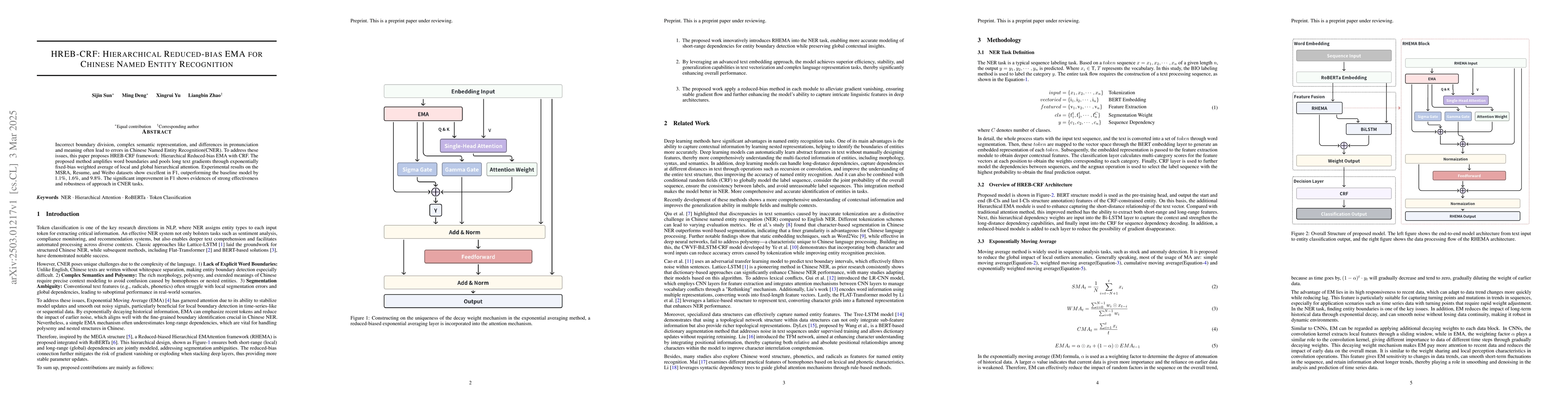 Thumbnail for HREB-CRF: Hierarchical Reduced-bias EMA for Chinese Named Entity
  Recognition