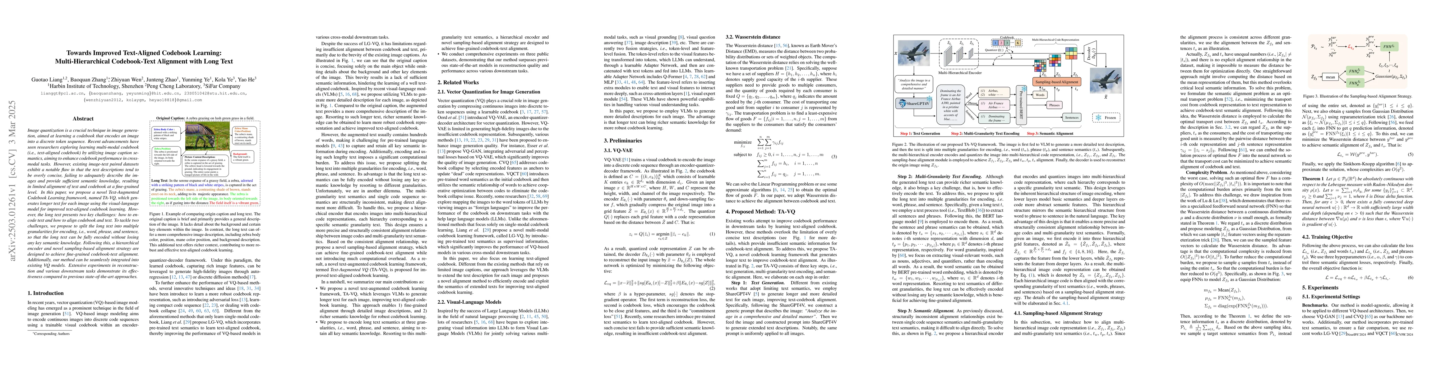Thumbnail for Towards Improved Text-Aligned Codebook Learning: Multi-Hierarchical
  Codebook-Text Alignment with Long Text