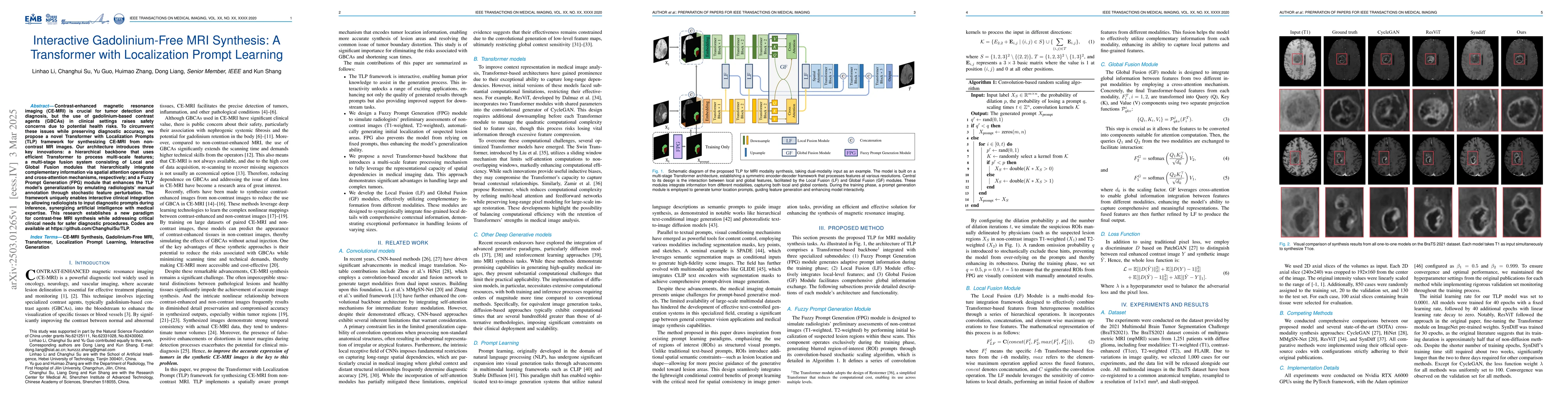 Thumbnail for Interactive Gadolinium-Free MRI Synthesis: A Transformer with
  Localization Prompt Learning