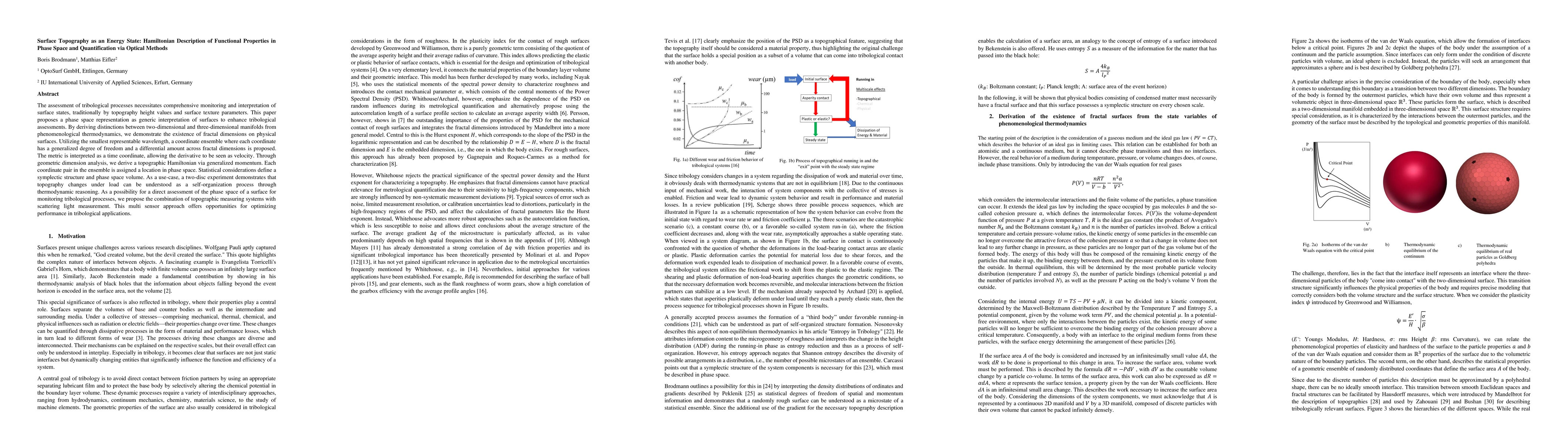 Thumbnail for Surface Topography as an Energy State: Hamiltonian Description of
  Functional Properties in Phase Space and Quantification via Optical Methods