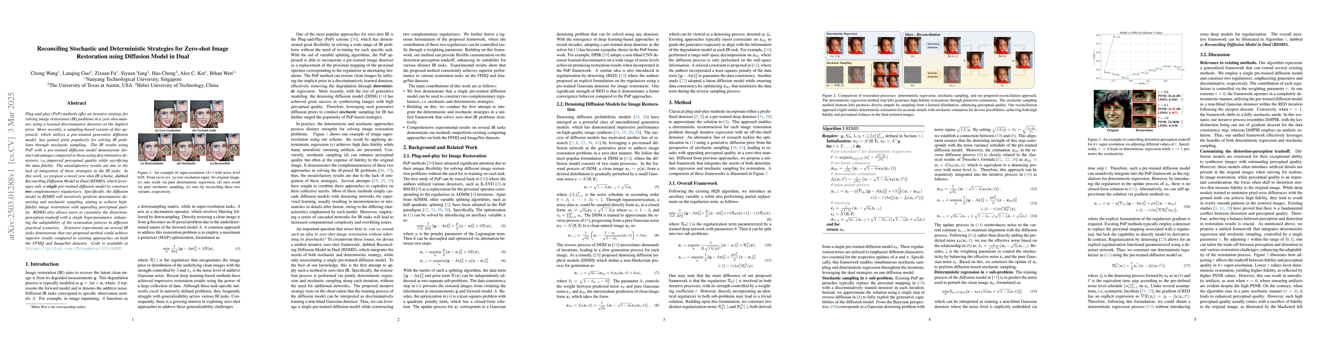 Thumbnail for Reconciling Stochastic and Deterministic Strategies for Zero-shot Image
  Restoration using Diffusion Model in Dual