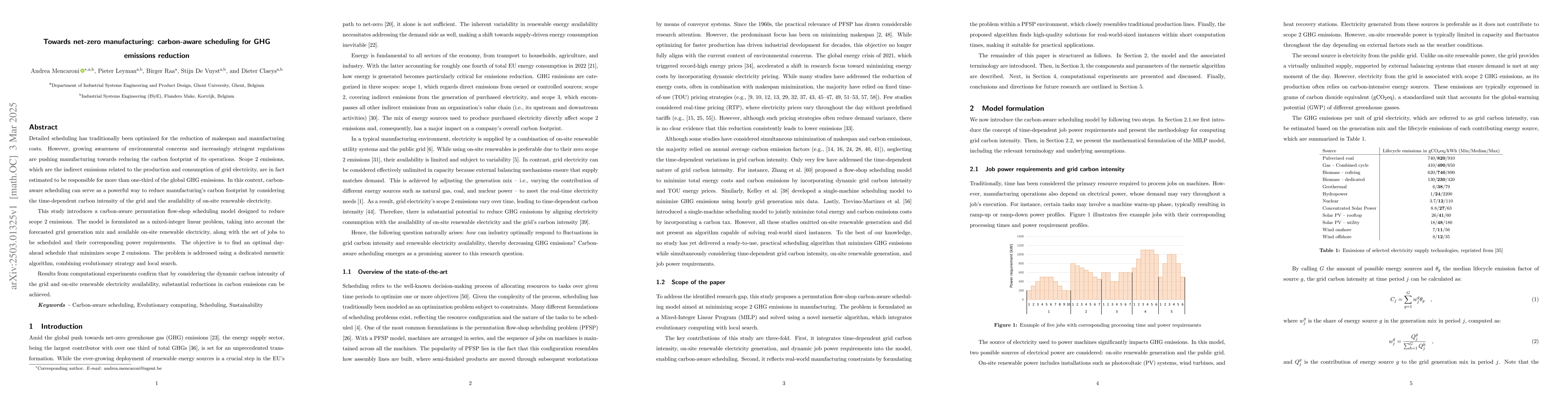 Thumbnail for Towards net-zero manufacturing: carbon-aware scheduling for GHG
  emissions reduction