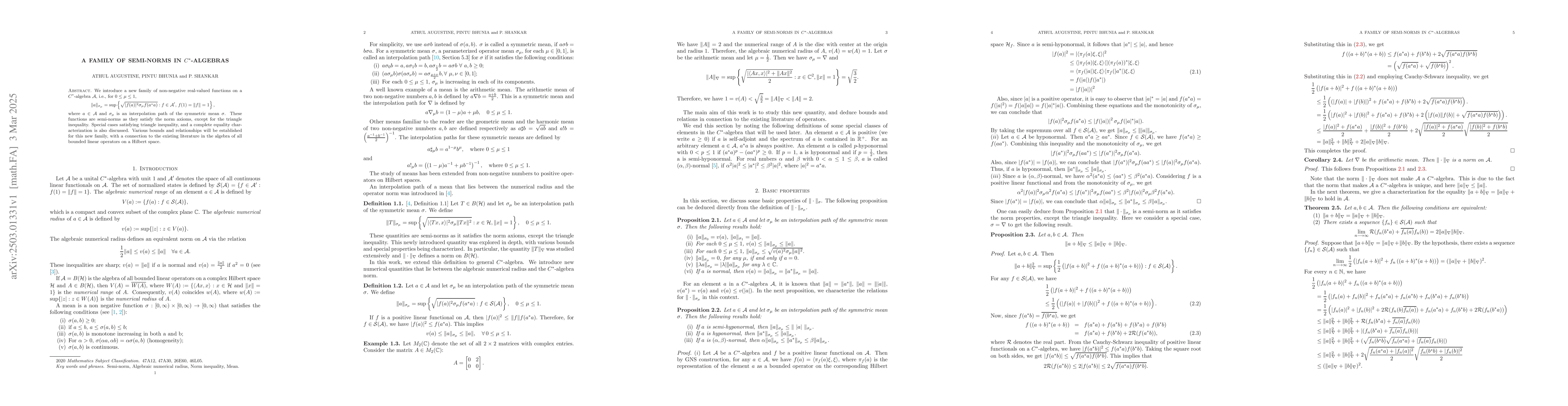 Thumbnail for A Family of Semi-norms in $C^*$-algebras