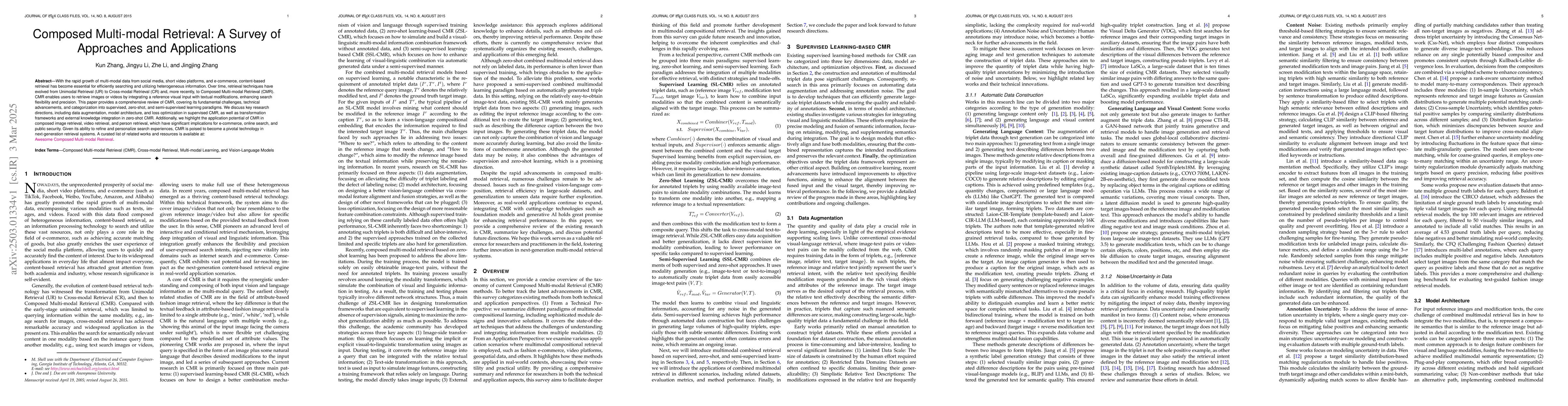 Thumbnail for Composed Multi-modal Retrieval: A Survey of Approaches and Applications