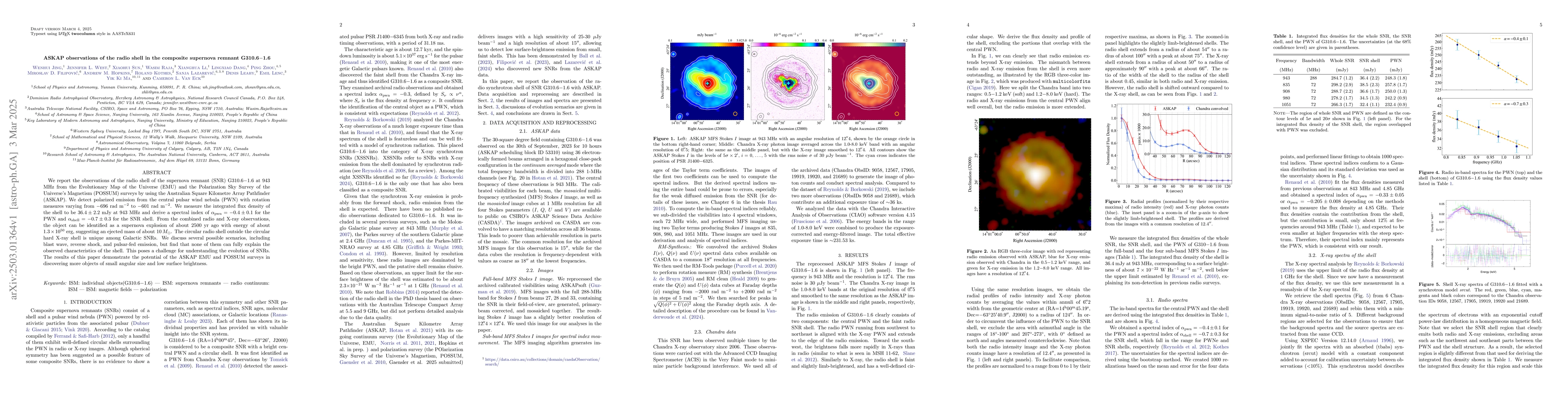 Thumbnail for ASKAP observations of the radio shell in the composite supernova remnant
  G310.6-1.6