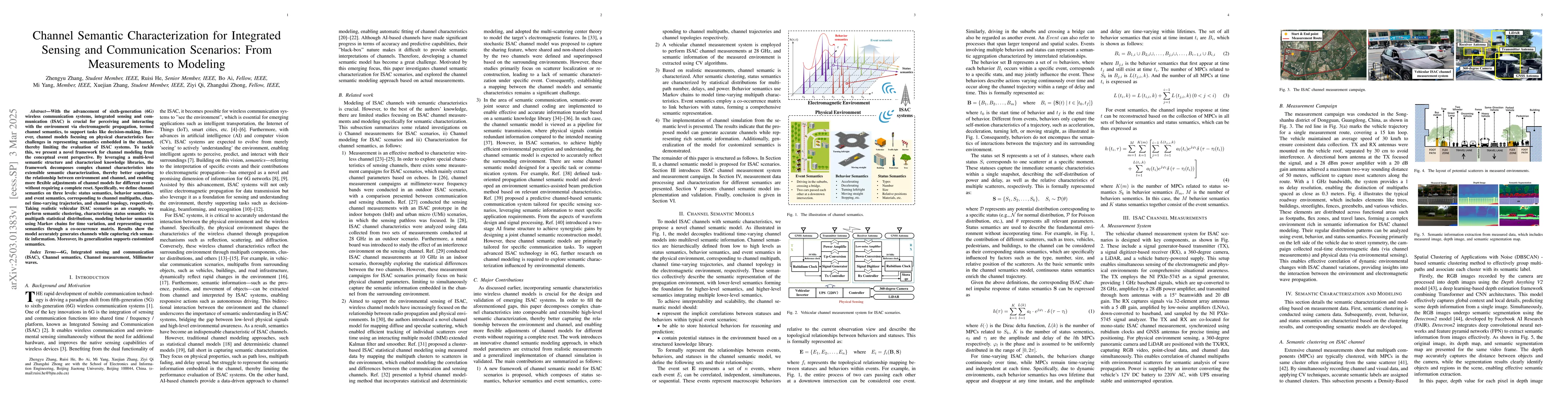 Thumbnail for Channel Semantic Characterization for Integrated Sensing and
  Communication Scenarios: From Measurements to Modeling