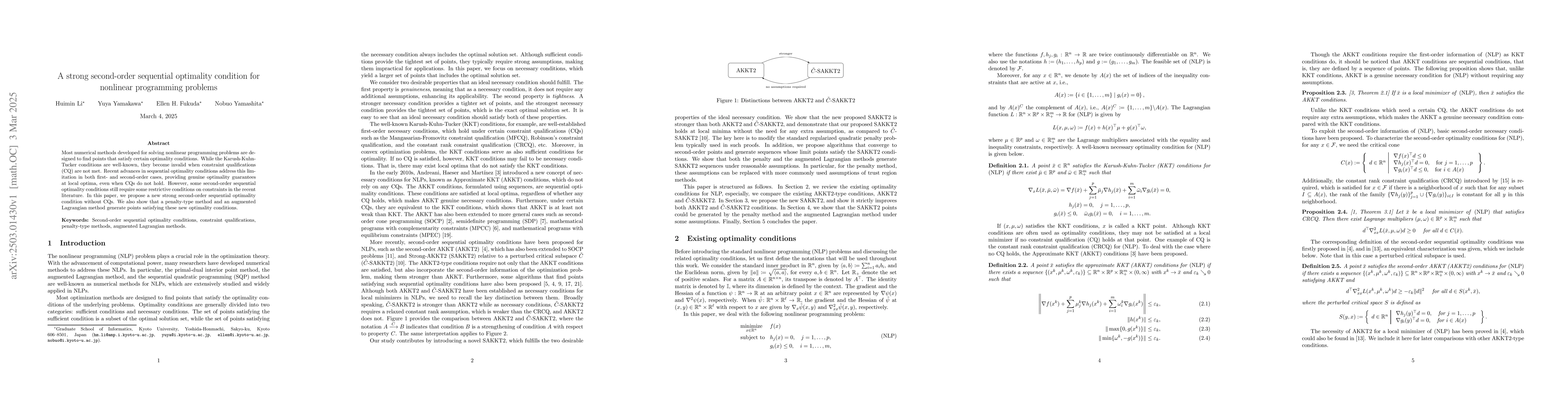 Thumbnail for A strong second-order sequential optimality condition for nonlinear
  programming problems