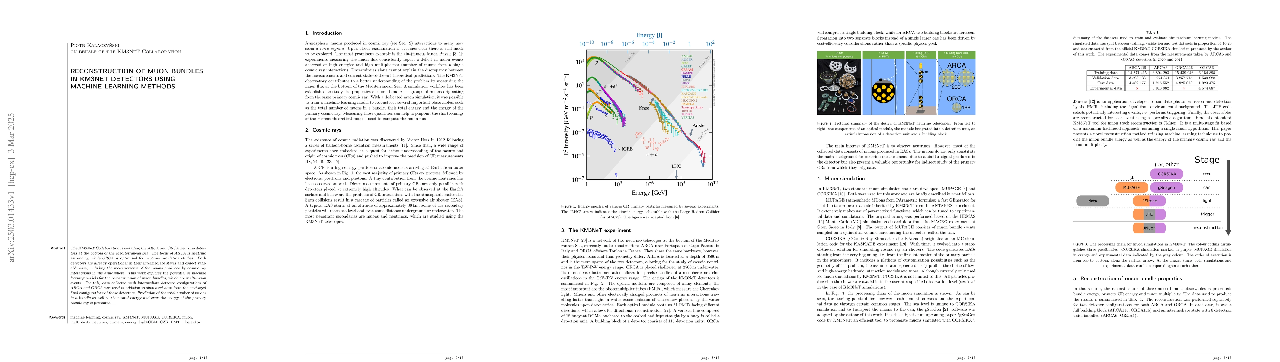 Thumbnail for Reconstruction of muon bundles in KM3NeT detectors using machine
  learning methods