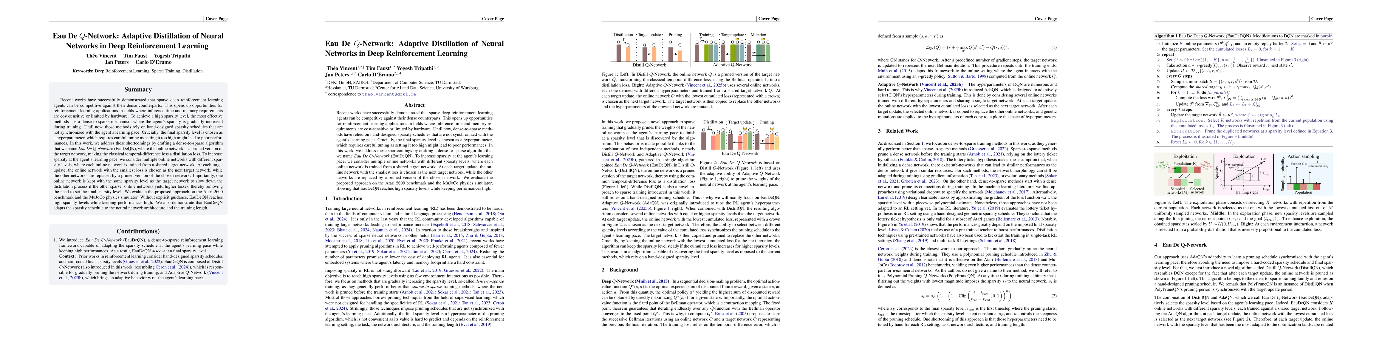 Thumbnail for Eau De $Q$-Network: Adaptive Distillation of Neural Networks in Deep
  Reinforcement Learning