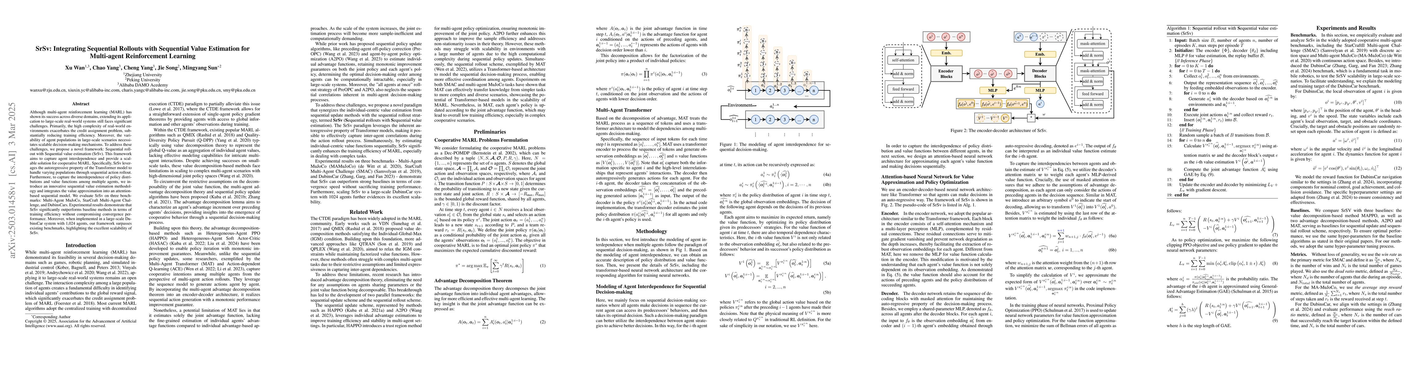 Thumbnail for SrSv: Integrating Sequential Rollouts with Sequential Value Estimation
  for Multi-agent Reinforcement Learning