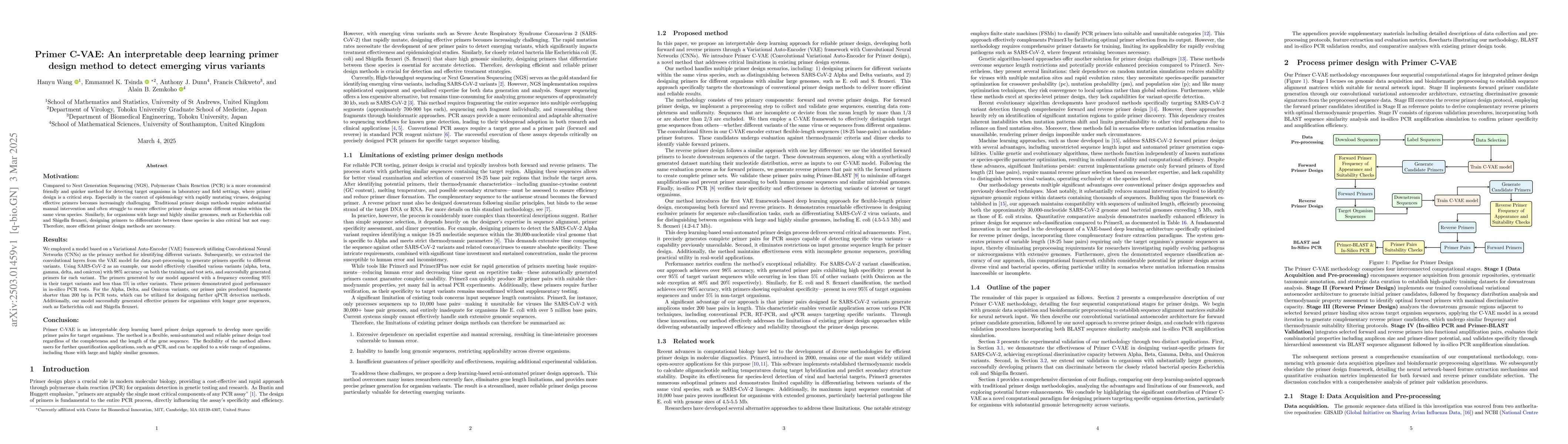 Thumbnail for Primer C-VAE: An interpretable deep learning primer design method to
  detect emerging virus variants