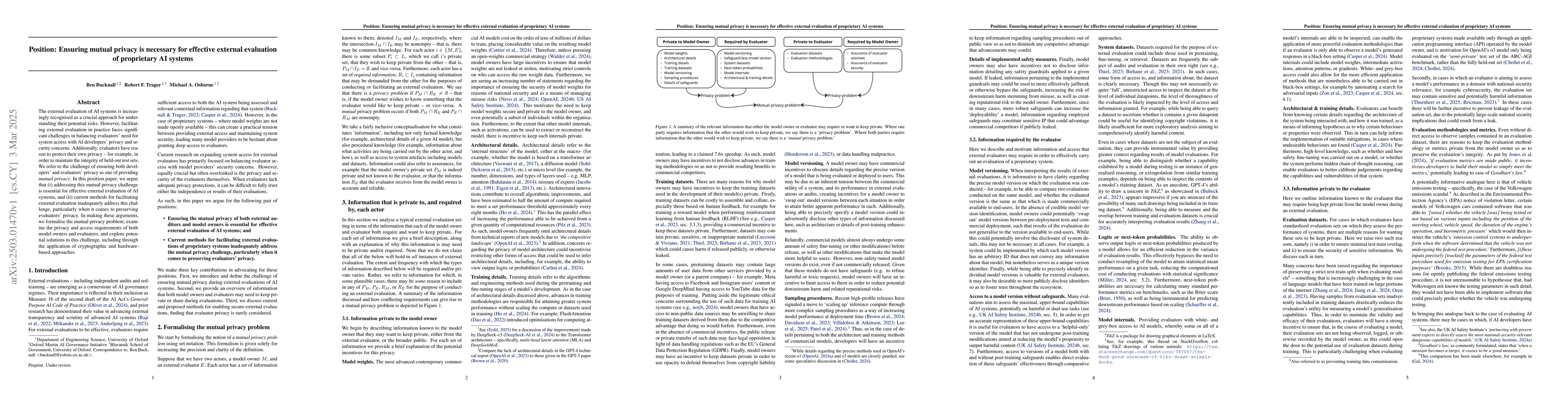 Thumbnail for Position: Ensuring mutual privacy is necessary for effective external
  evaluation of proprietary AI systems