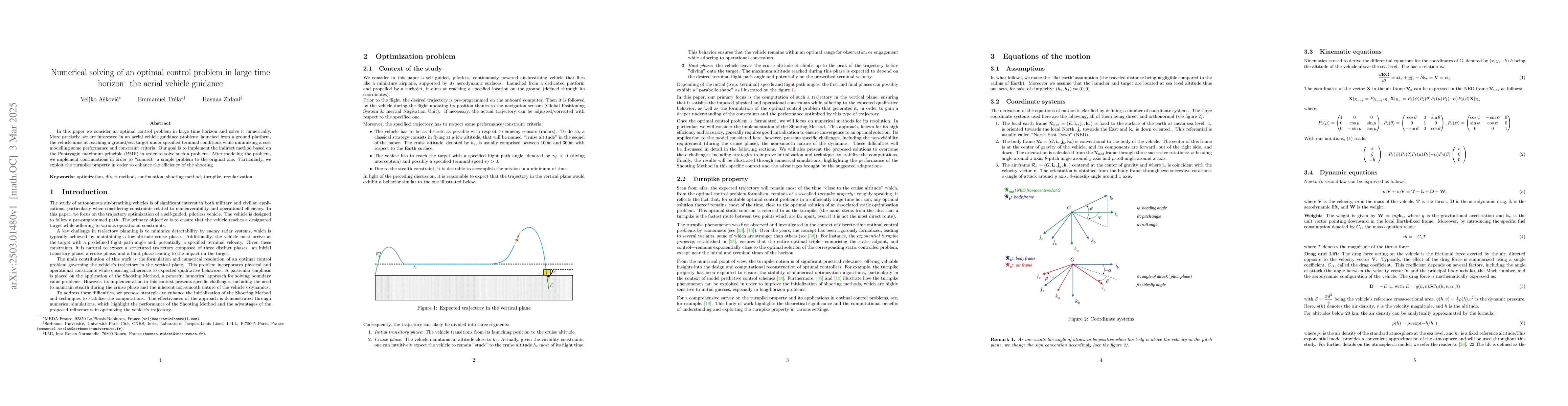 Thumbnail for Numerical solving of an optimal control problem in large time horizon:
  the aerial vehicle guidance
