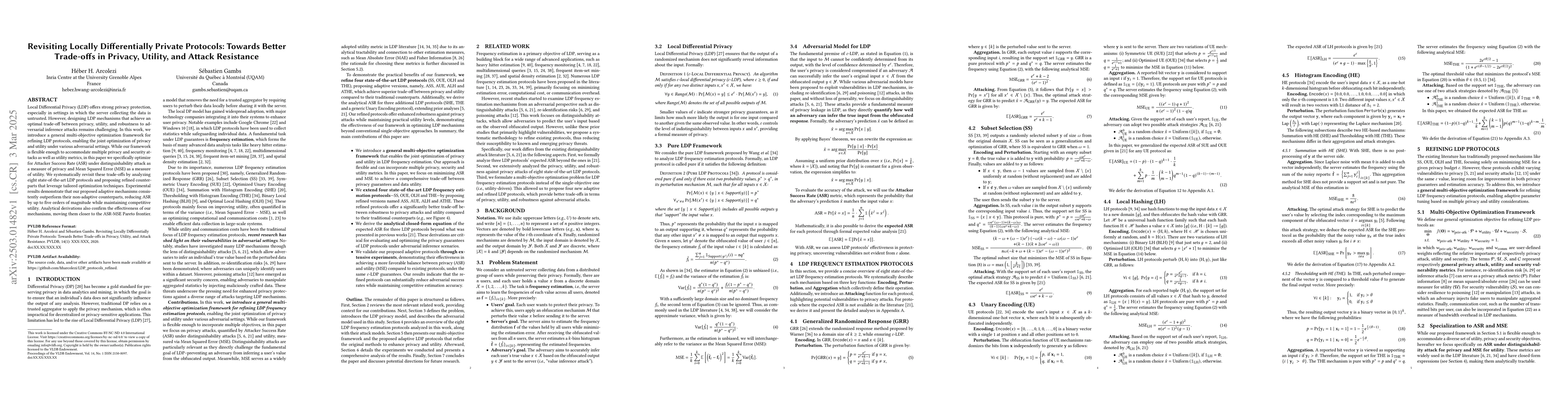 Thumbnail for Revisiting Locally Differentially Private Protocols: Towards Better
  Trade-offs in Privacy, Utility, and Attack Resistance