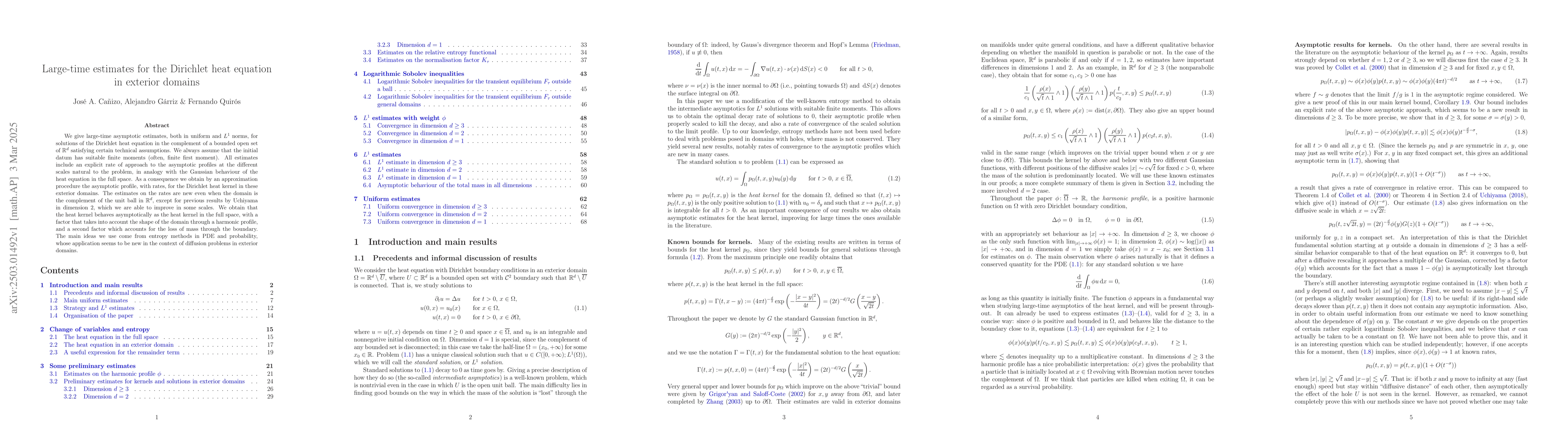 Thumbnail for Large-time estimates for the Dirichlet heat equation in exterior domains