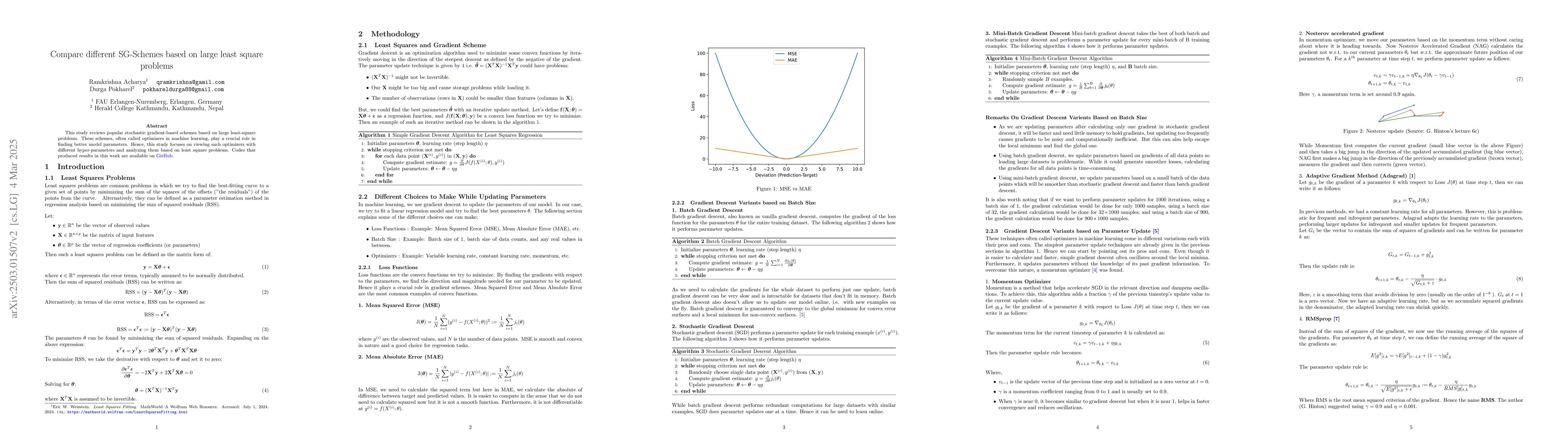Thumbnail for Compare different SG-Schemes based on large least square problems