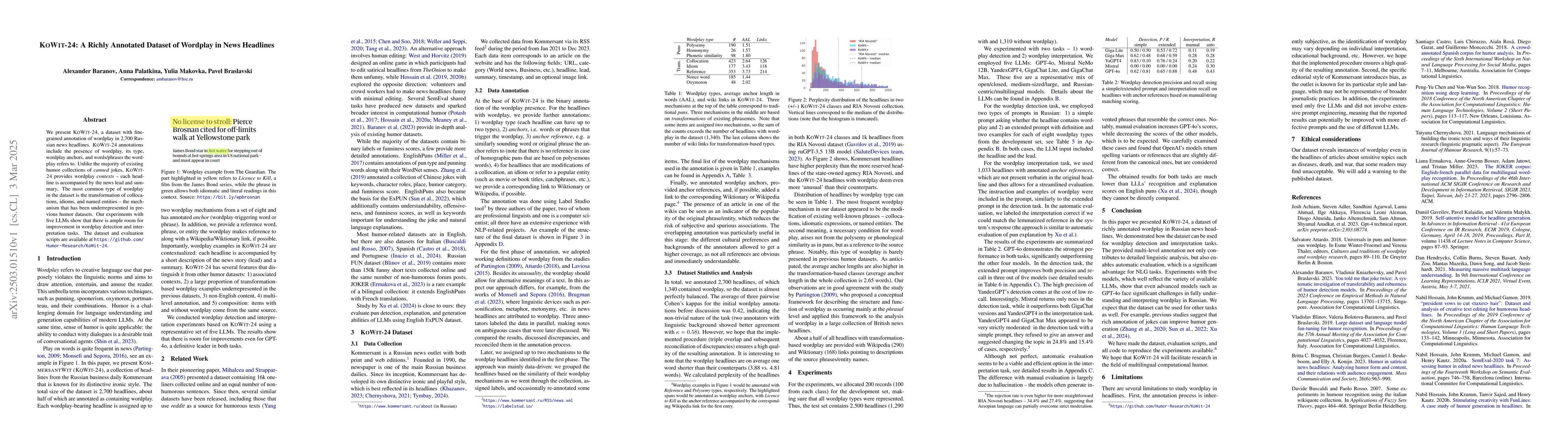 Thumbnail for KoWit-24: A Richly Annotated Dataset of Wordplay in News Headlines