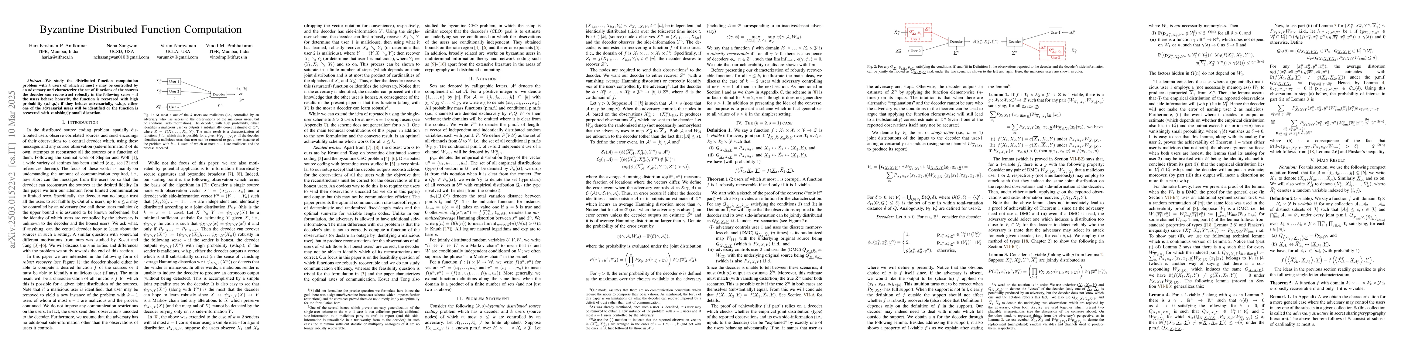 Thumbnail for Byzantine Distributed Function Computation