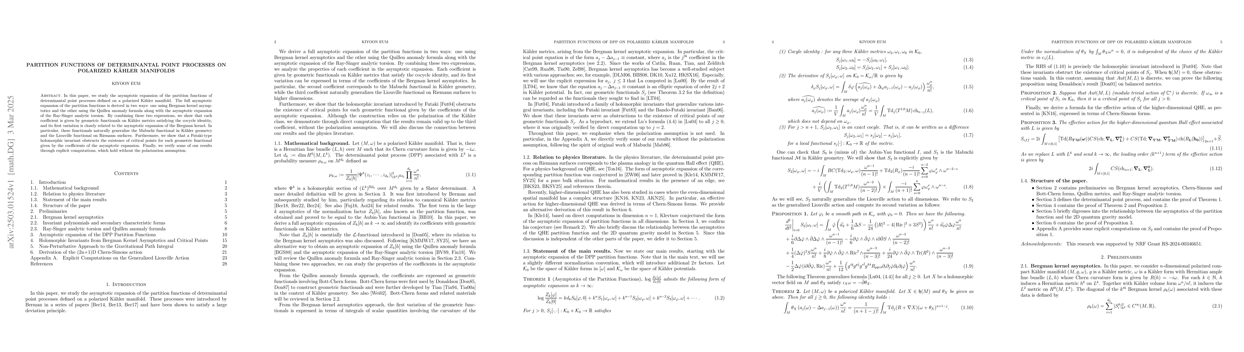 Thumbnail for Partition Functions of Determinantal Point Processes on Polarized
  Kähler Manifolds