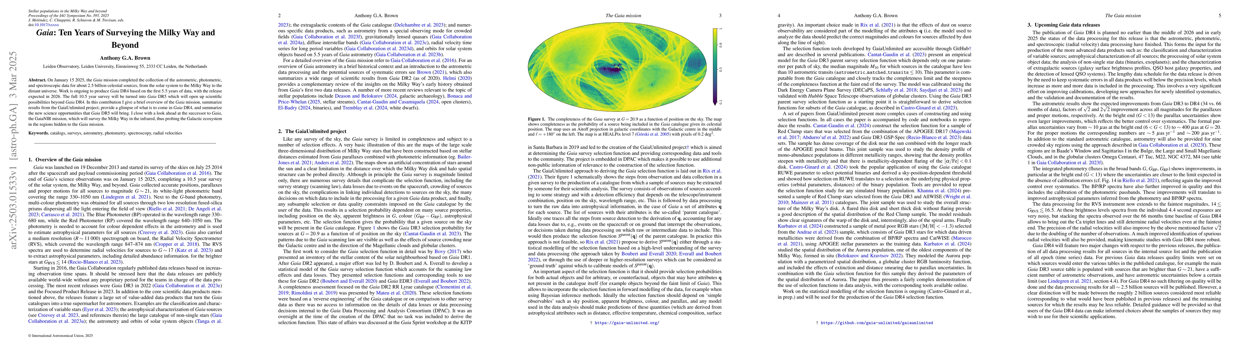 Thumbnail for Gaia: Ten Years of Surveying the Milky Way and Beyond