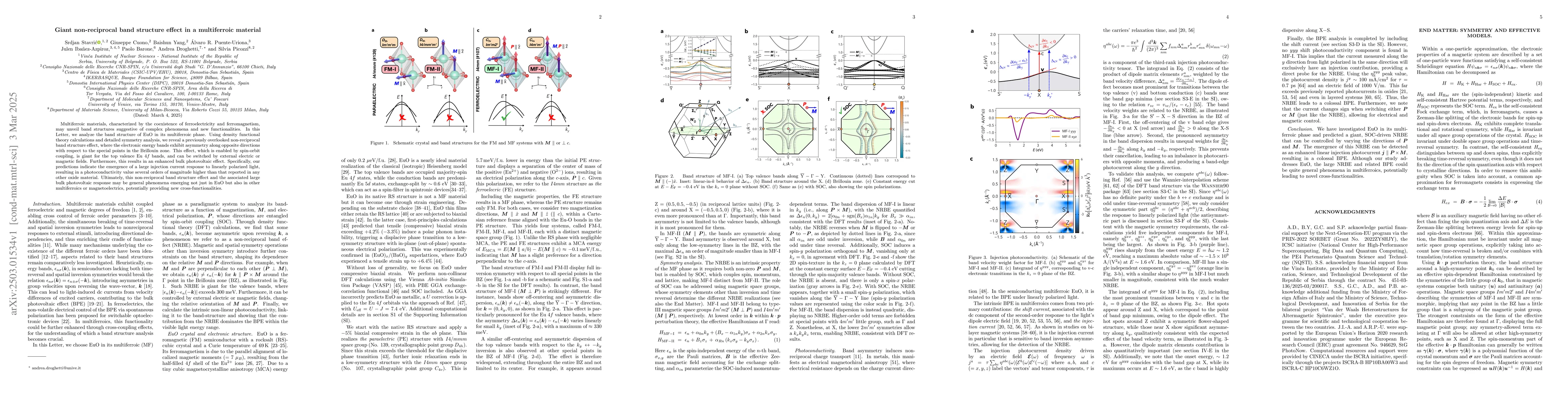 Thumbnail for Giant non-reciprocal band structure effect in a multiferroic material