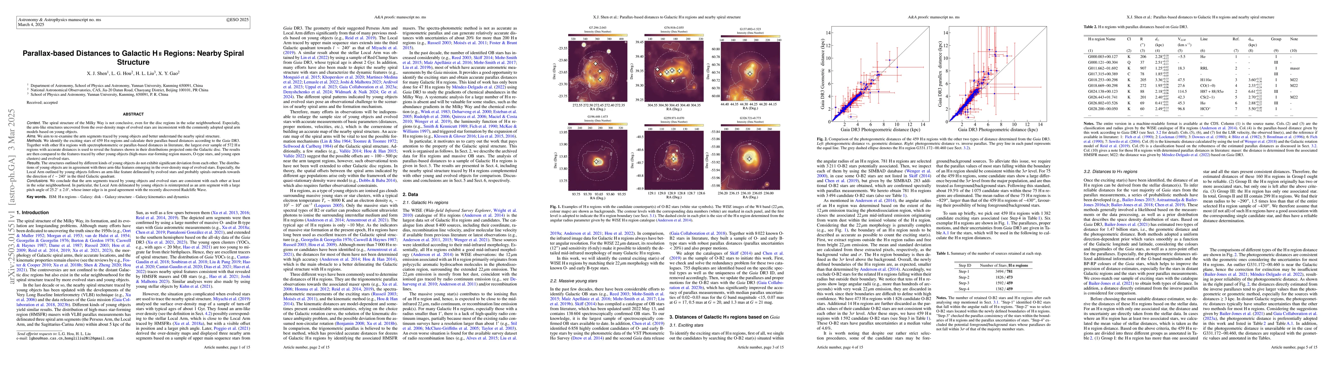 Thumbnail for Parallax-based Distances to Galactic Hii Regions: Nearby Spiral
  Structure