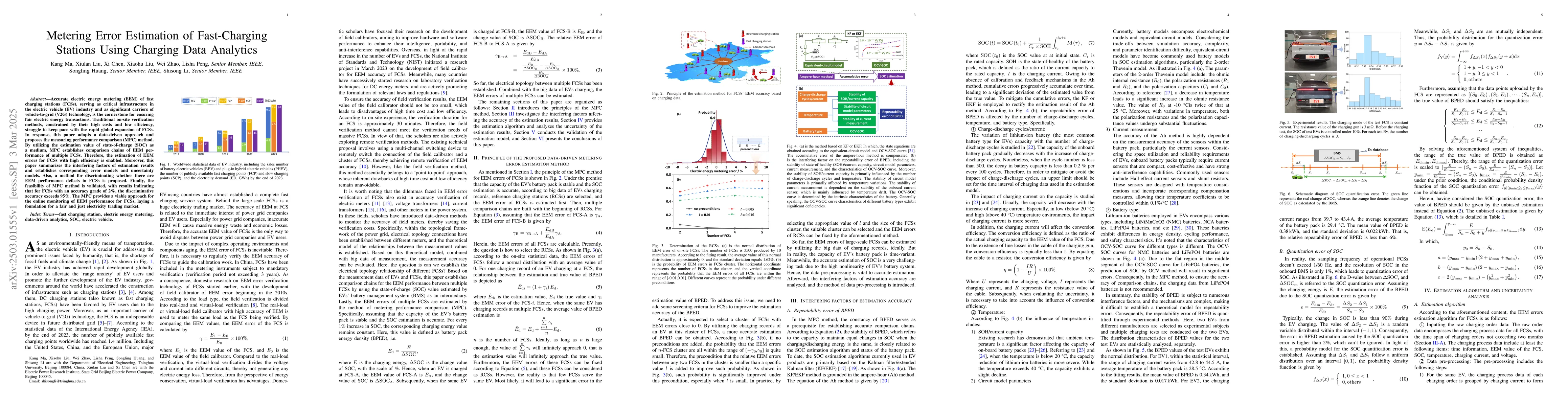 Thumbnail for Metering Error Estimation of Fast-Charging Stations Using Charging Data
  Analytics