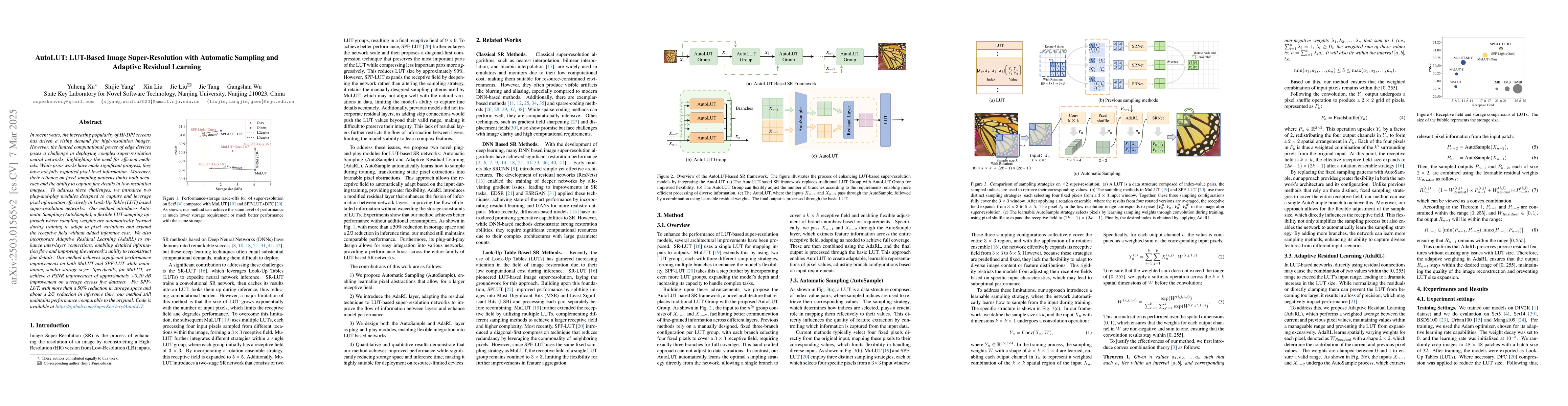 Thumbnail for AutoLUT: LUT-Based Image Super-Resolution with Automatic Sampling and
  Adaptive Residual Learning
