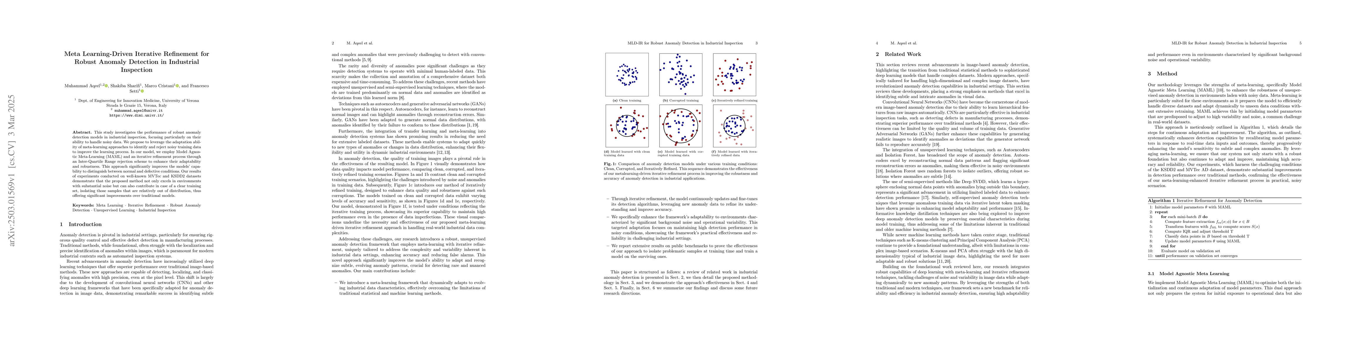 Thumbnail for Meta Learning-Driven Iterative Refinement for Robust Anomaly Detection
  in Industrial Inspection