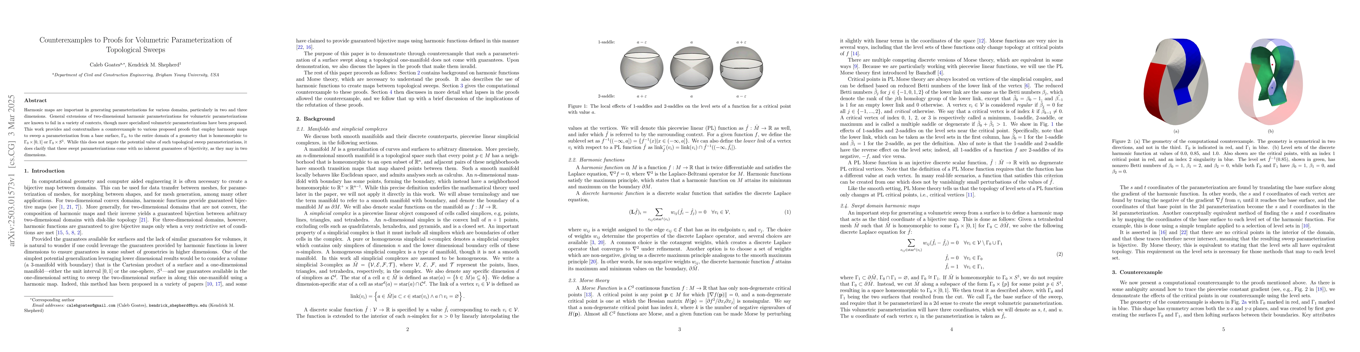 Thumbnail for Counterexamples to Proofs for Volumetric Parameterization of Topological
  Sweeps