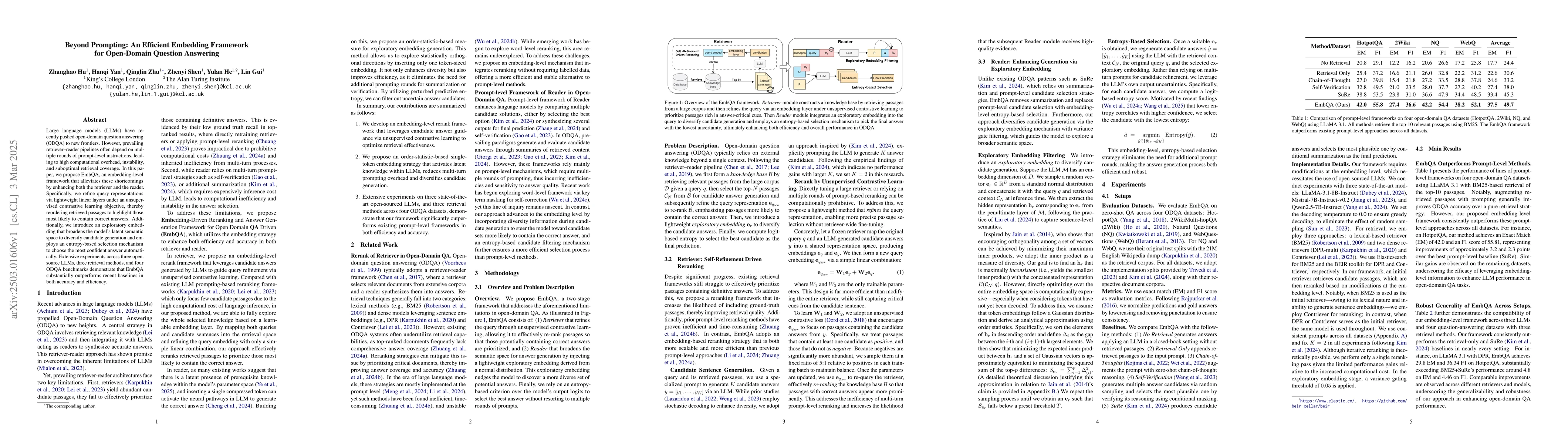 Thumbnail for Beyond Prompting: An Efficient Embedding Framework for Open-Domain
  Question Answering