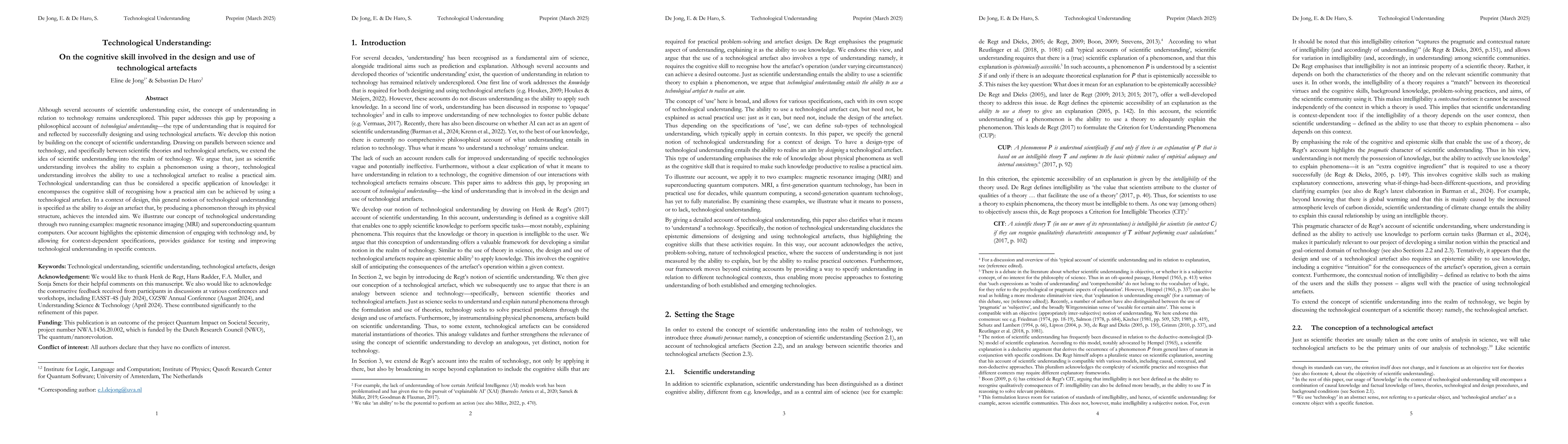 Thumbnail for Technological Understanding: On the cognitive skill involved in the
  design and use of technological artefacts