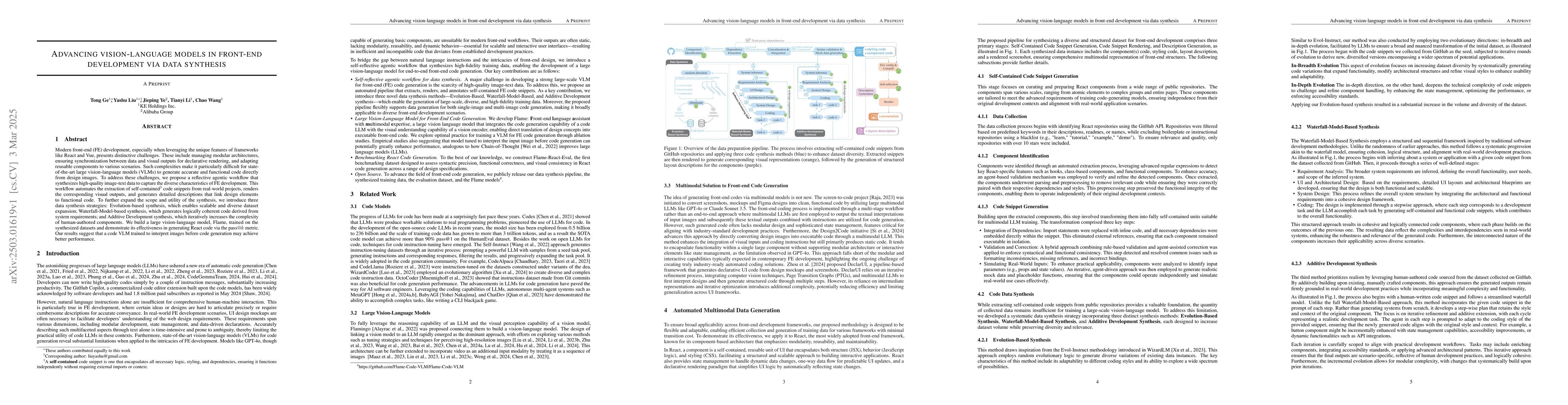 Thumbnail for Advancing vision-language models in front-end development via data
  synthesis