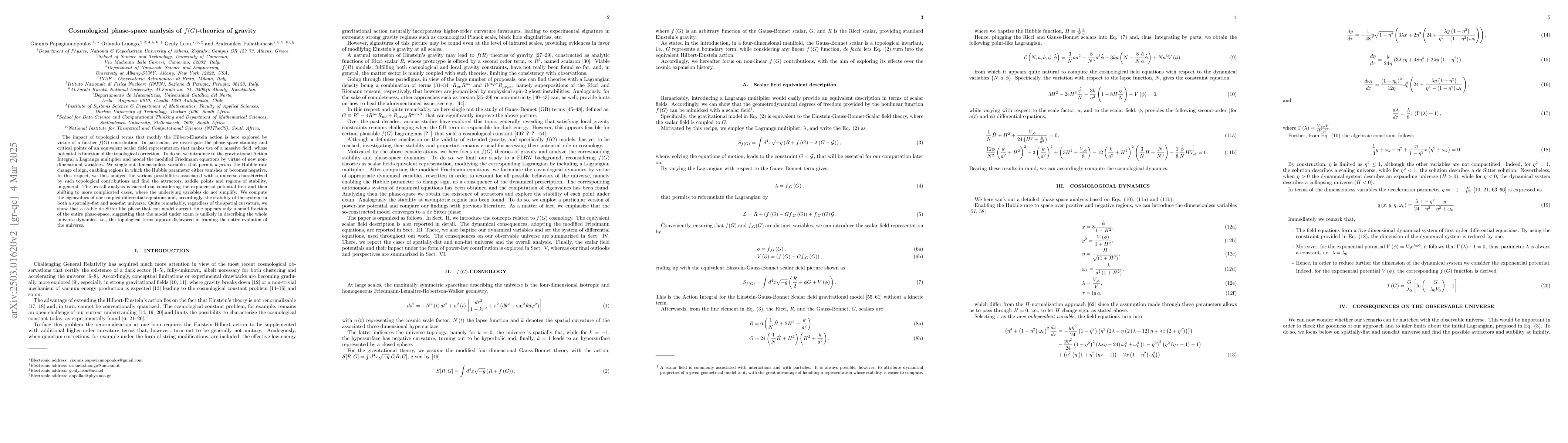 Thumbnail for Cosmological phase-space analysis of $f(G)$-theories of gravity