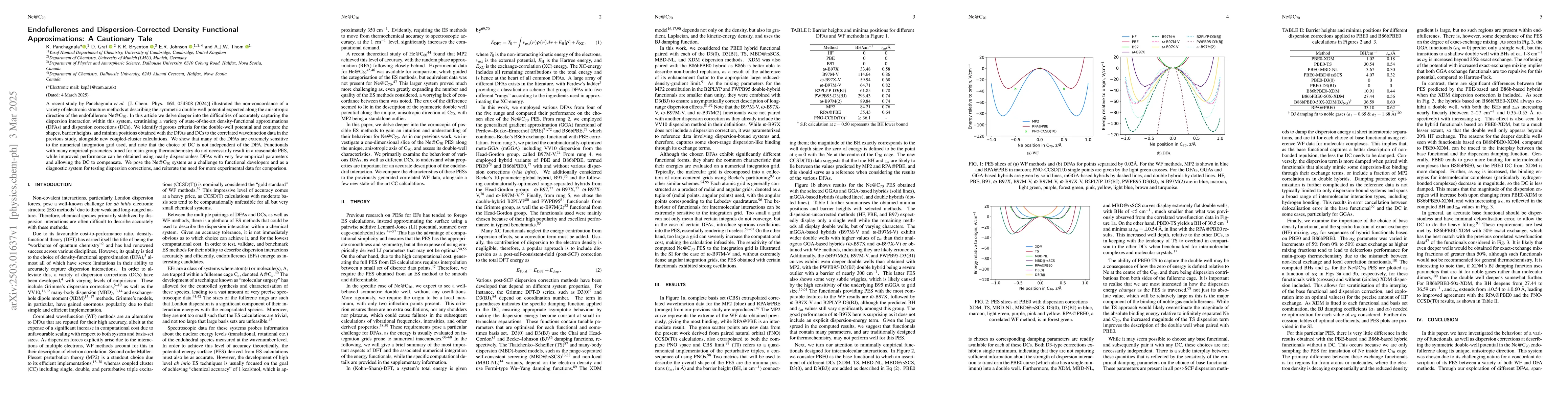 Thumbnail for Endofullerenes and Dispersion-Corrected Density Functional
  Approximations: A Cautionary Tale